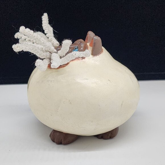 1997 Ceramic Cat Figure With Curly Whiskers 5.5" Tall Enesco Vicki Thomas - Picture 7 of 9